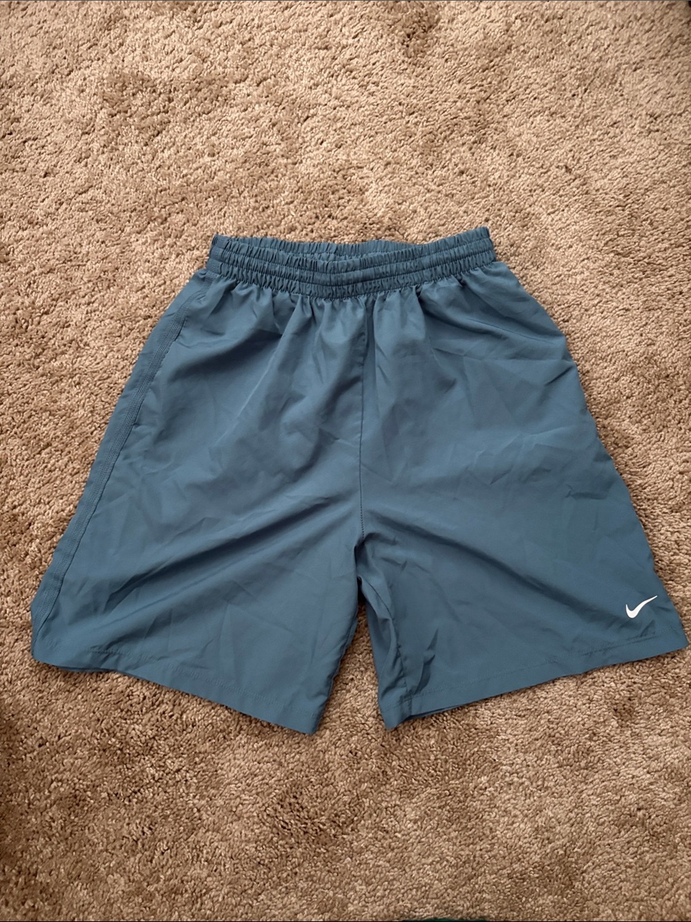 Nike Teal Performance Shorts with White Swoosh